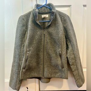 Ruff Hewn Berber fleece, full zip lined sage jacket